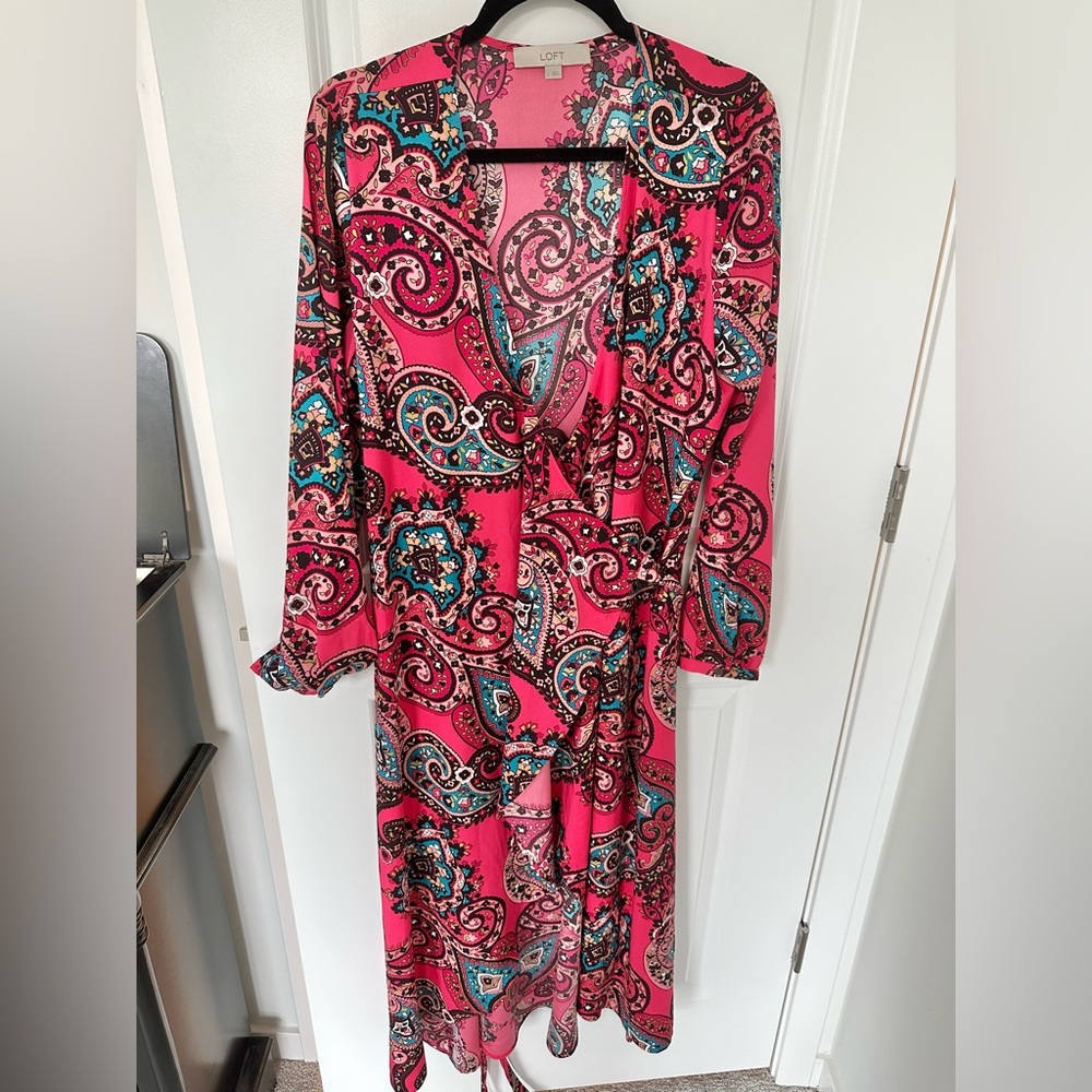 LOFT Paisley Wrap Dress